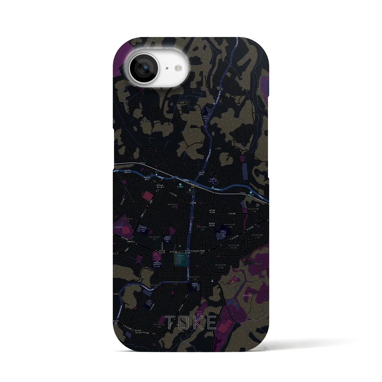 【土気（千葉県）】地図柄iPhoneケース（バックカバータイプ）