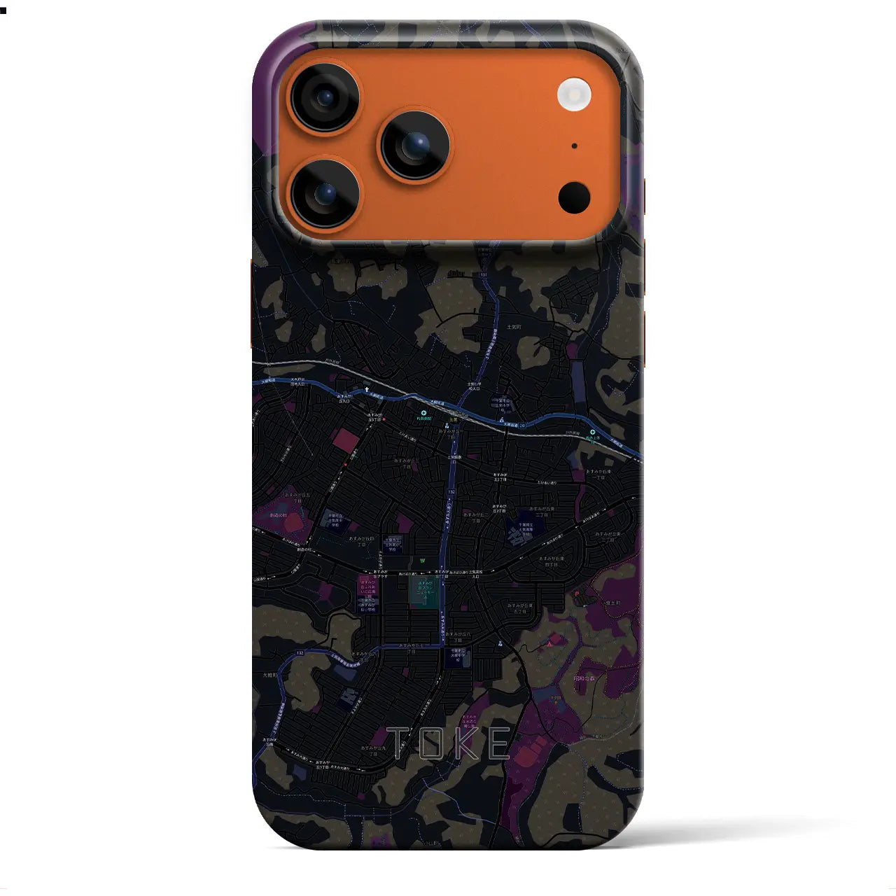 【土気（千葉県）】地図柄iPhoneケース（バックカバータイプ）