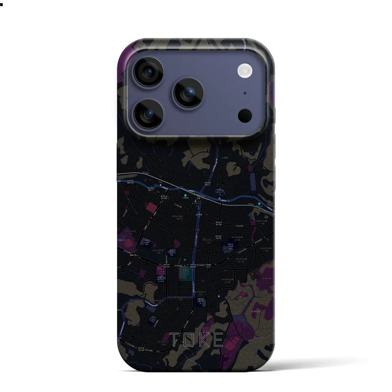 【土気（千葉県）】地図柄iPhoneケース（バックカバータイプ）