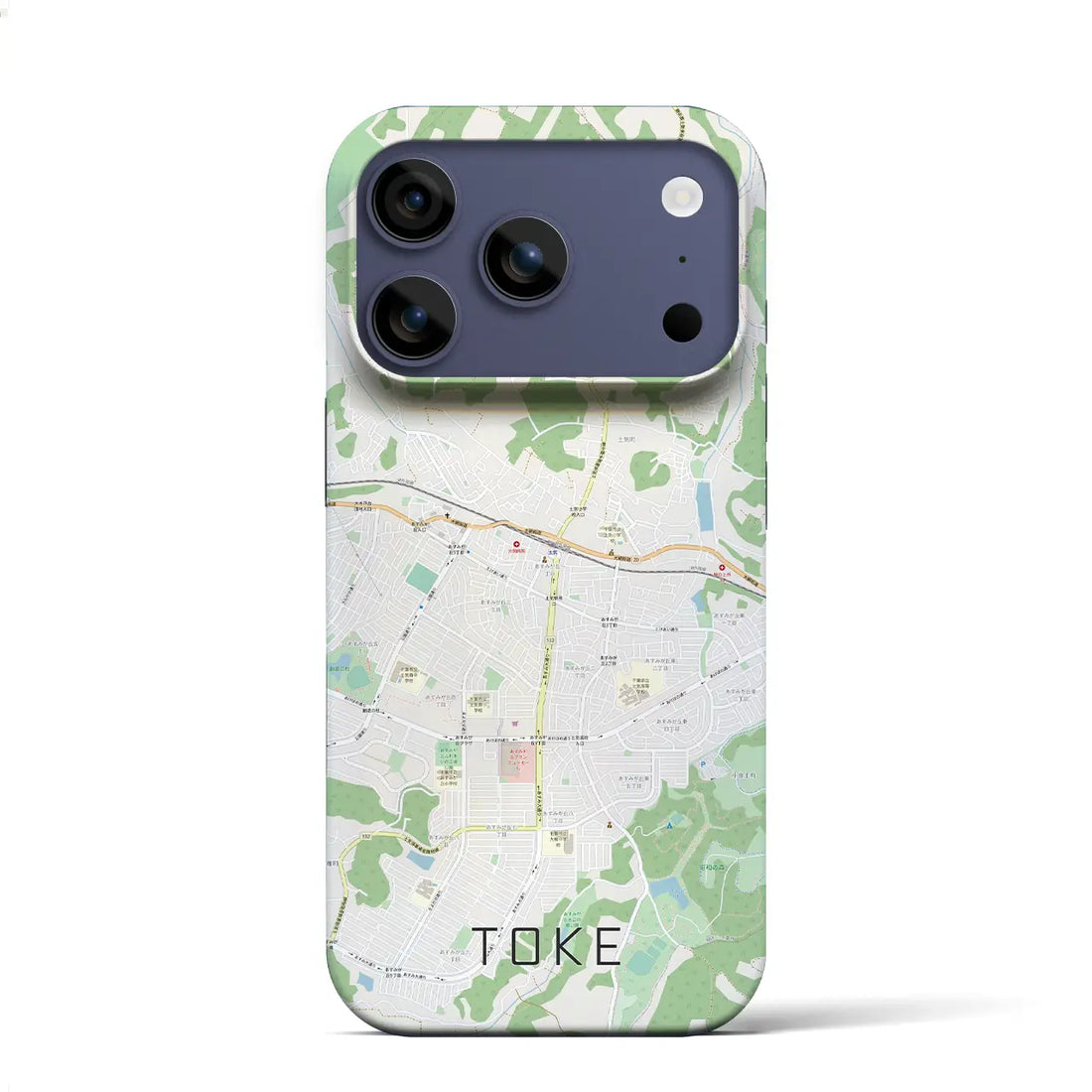 【土気（千葉県）】地図柄iPhoneケース（バックカバータイプ）ナチュラル・iPhone 17 Pro Max 用