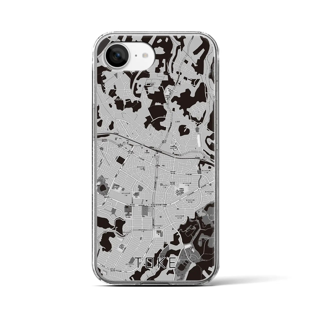 【土気（千葉県）】地図柄iPhoneケース（クリアタイプ）