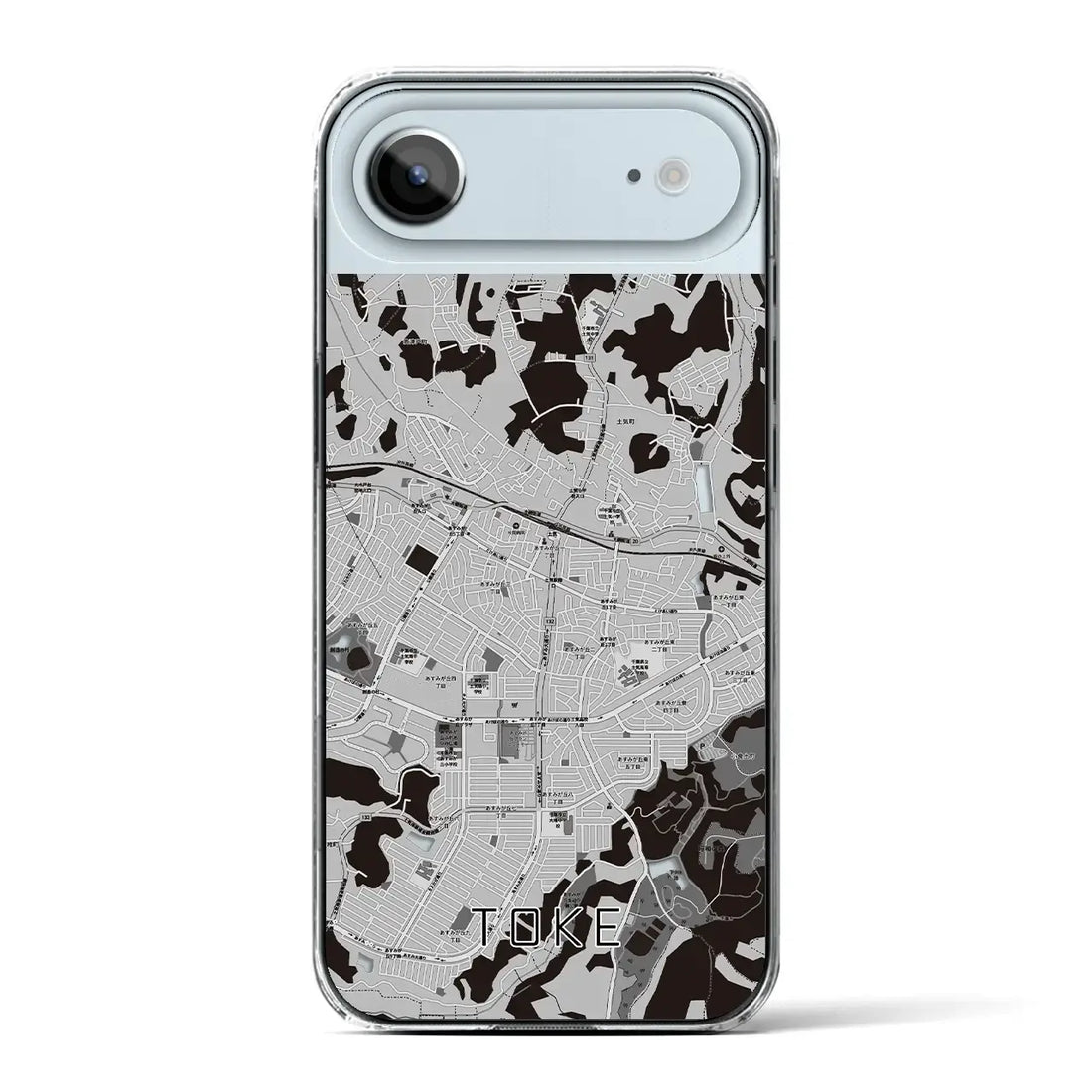 【土気（千葉県）】地図柄iPhoneケース（クリアタイプ）モノトーン・iPhone 17 Pro Max 用