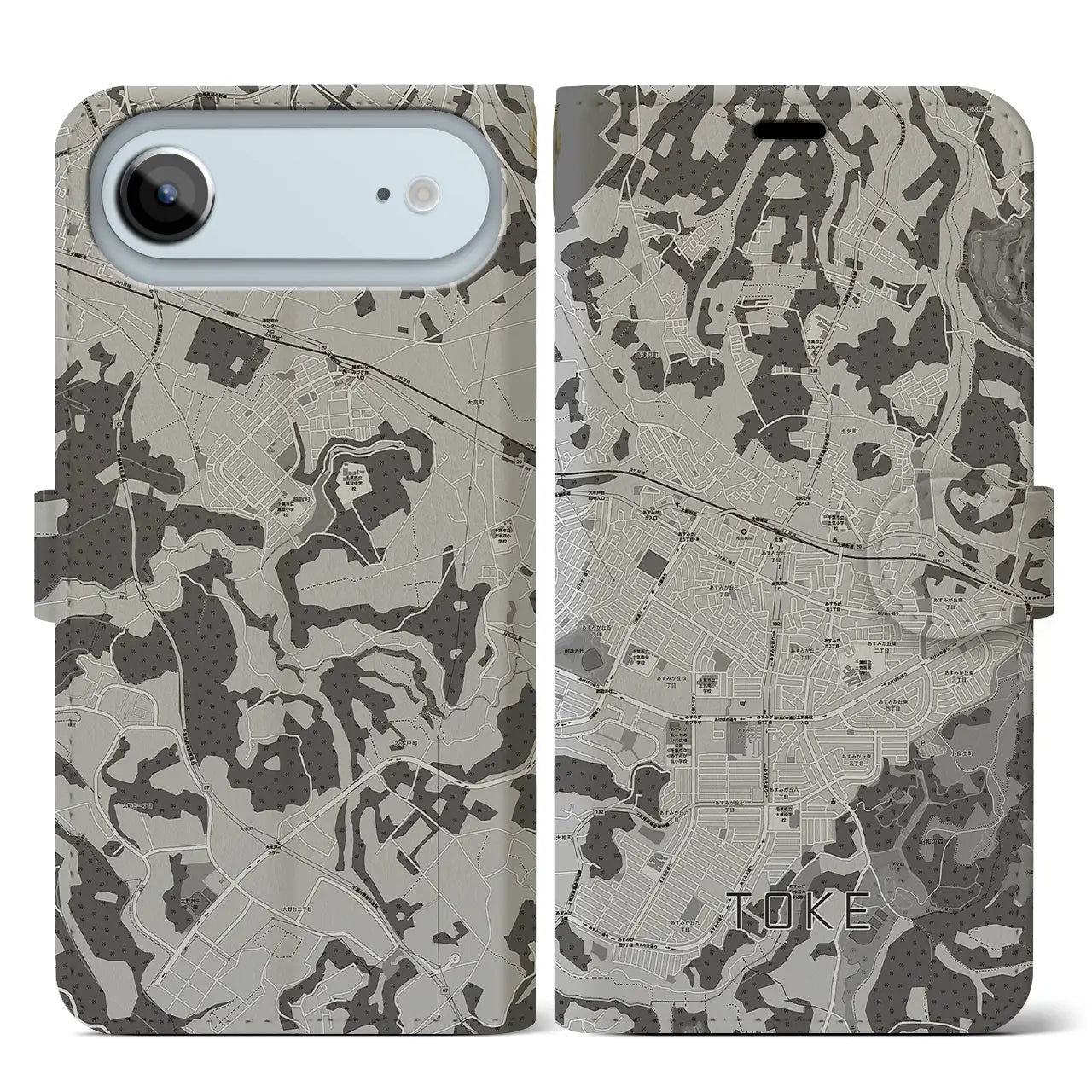 【土気（千葉県）】地図柄iPhoneケース（手帳タイプ）