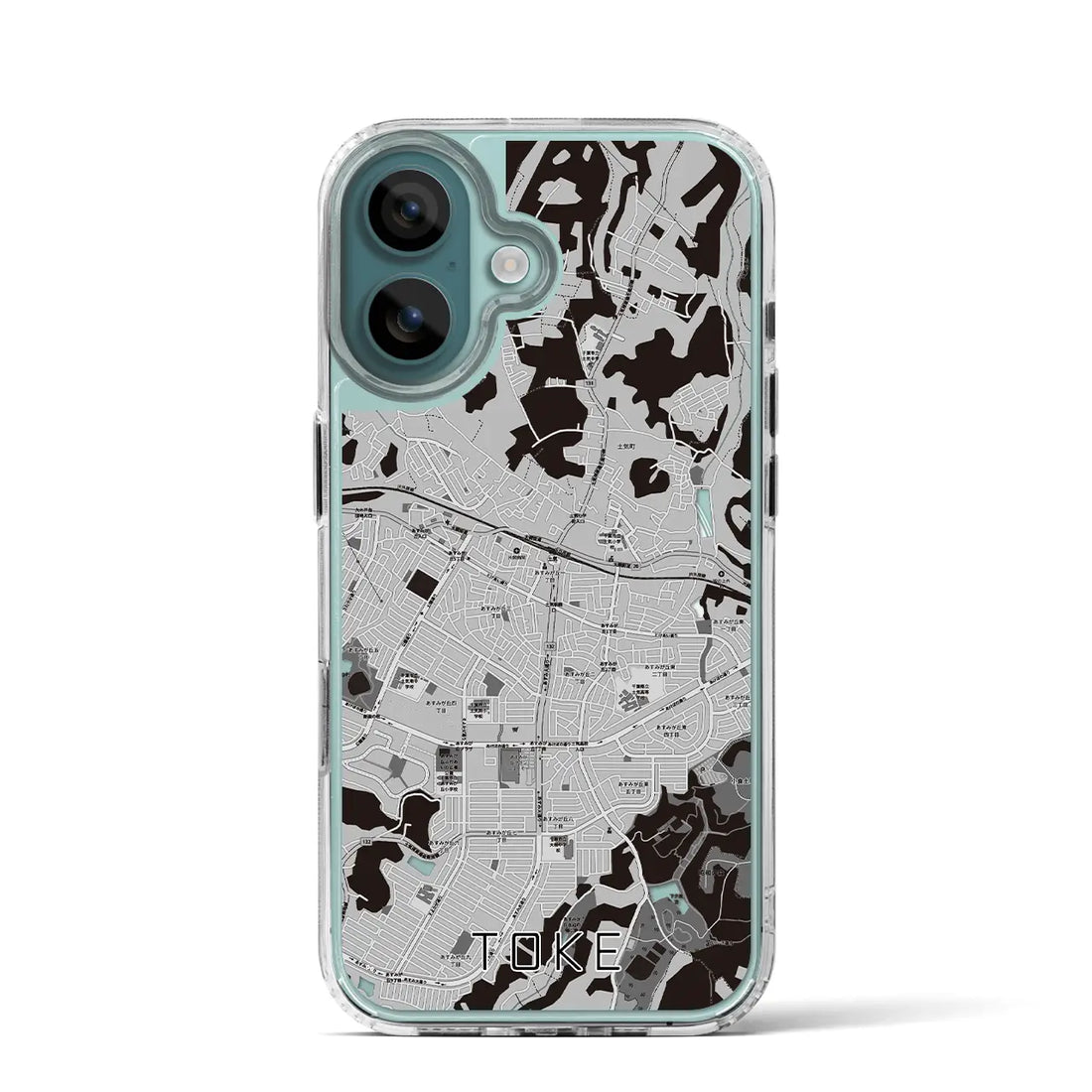 【土気（千葉県）】地図柄iPhoneケース（MagSafeタイプ）モノトーン・iPhone 16 Pro 用
