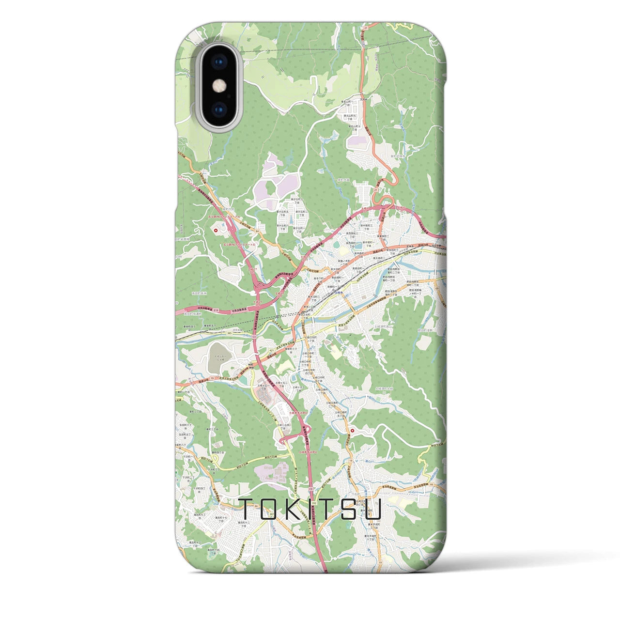 【土岐津（岐阜県）】地図柄iPhoneケース（バックカバータイプ）