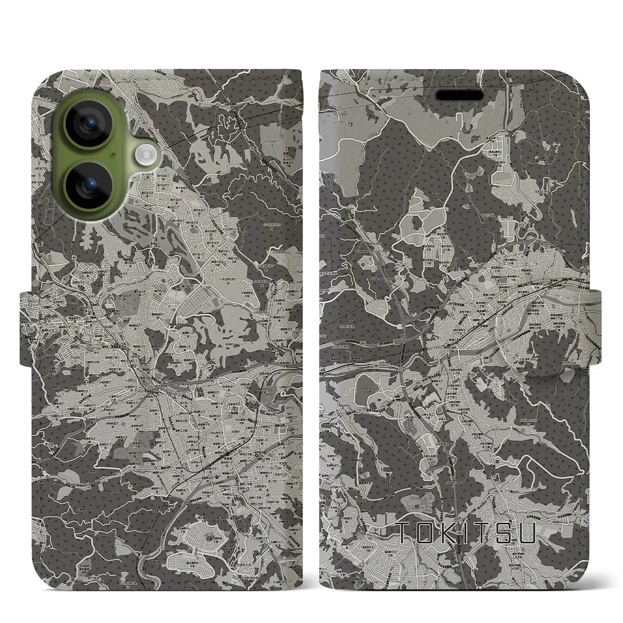 【土岐津（岐阜県）】地図柄iPhoneケース（手帳タイプ）