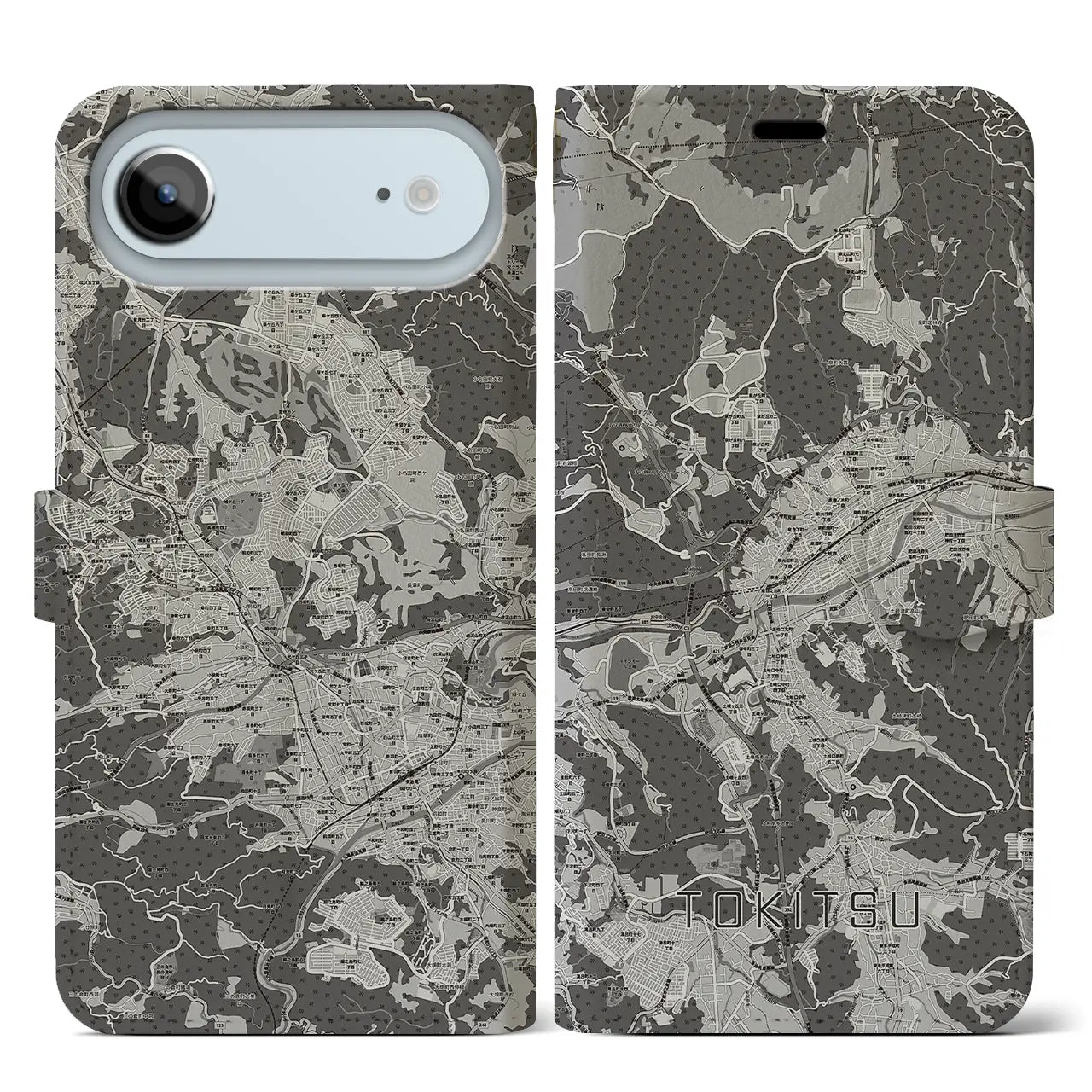 【土岐津（岐阜県）】地図柄iPhoneケース（手帳タイプ）