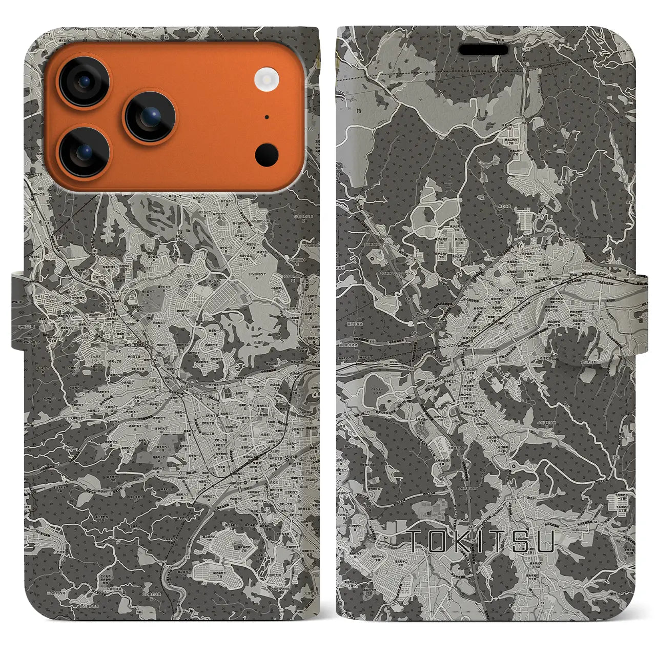 【土岐津（岐阜県）】地図柄iPhoneケース（手帳タイプ）