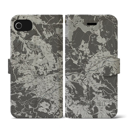 【土岐津（岐阜県）】地図柄iPhoneケース（手帳タイプ）モノトーン・iPhone SE（第3 / 第2世代） / 8 / 7 / 6s / 6 用