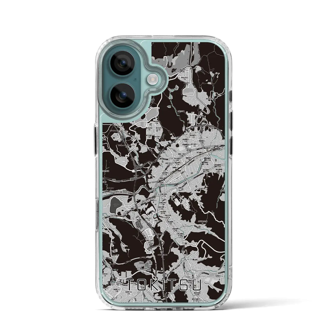 【土岐津（岐阜県）】地図柄iPhoneケース（MagSafeタイプ）モノトーン・iPhone 16 Pro 用