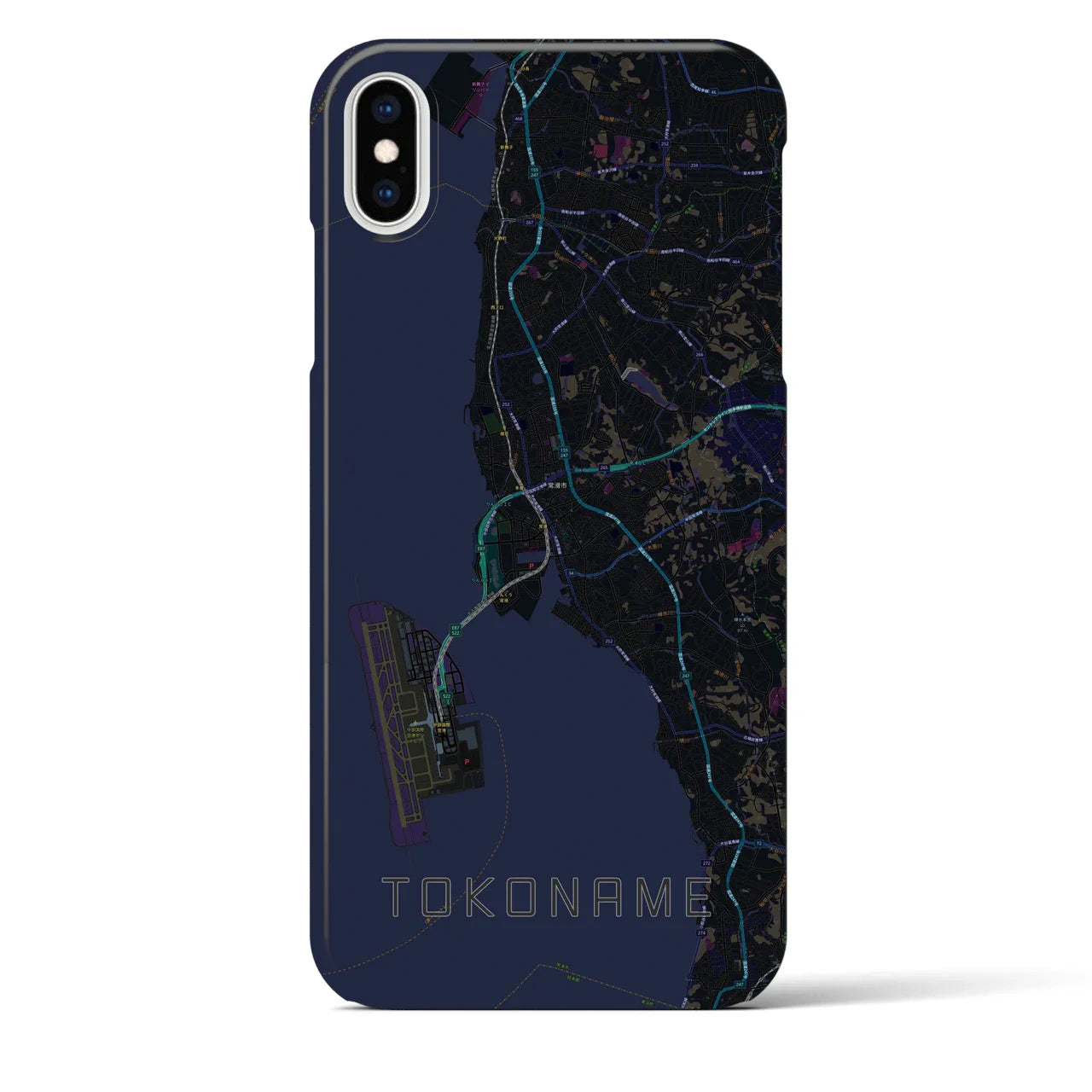 【常滑（愛知県）】地図柄iPhoneケース（バックカバータイプ）