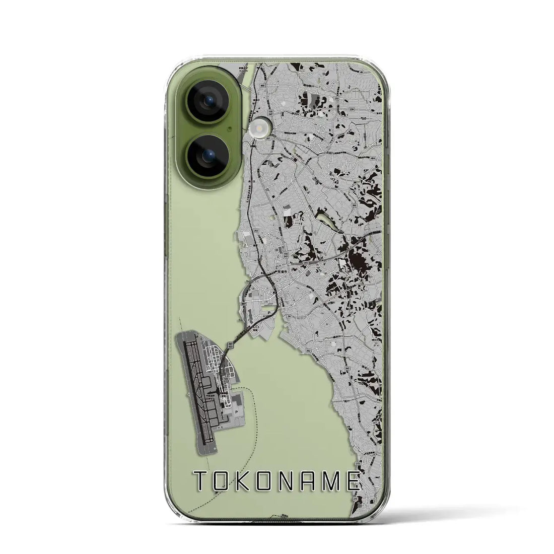 【常滑（愛知県）】地図柄iPhoneケース（クリアタイプ）モノトーン・iPhone 17 Pro Max 用