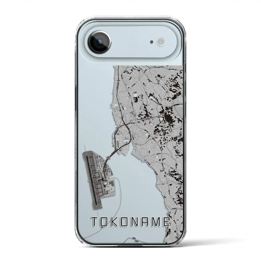 【常滑(愛知県)】地図柄iPhoneケース(クリアタイプ)モノトーン・iPhone 17 Pro Max 用