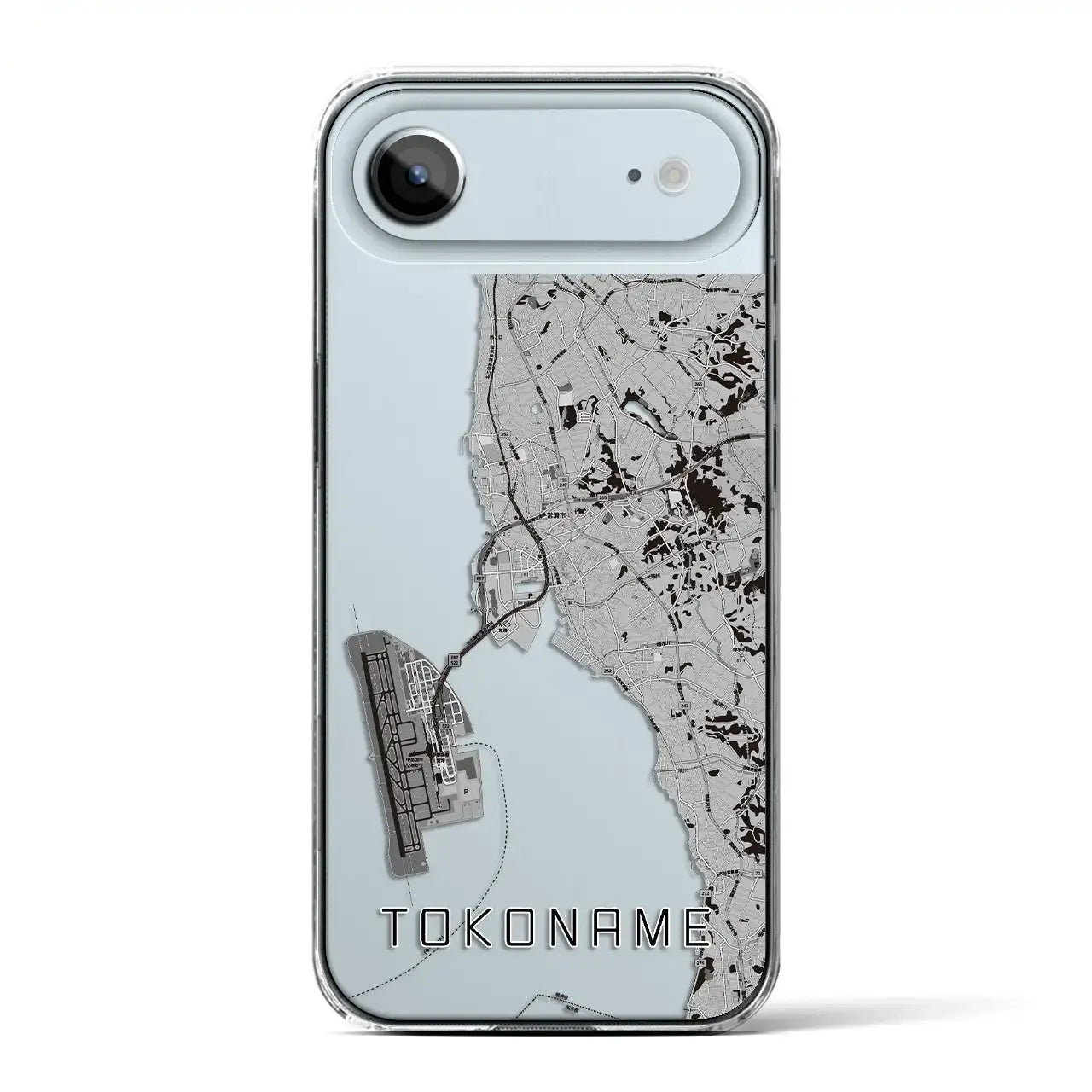 【常滑（愛知県）】地図柄iPhoneケース（クリアタイプ）モノトーン・iPhone 17 Pro Max 用