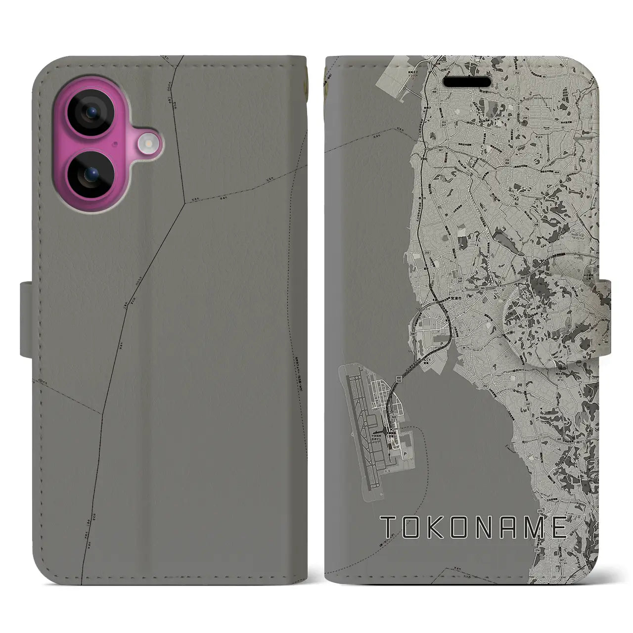 【常滑（愛知県）】地図柄iPhoneケース（手帳タイプ）