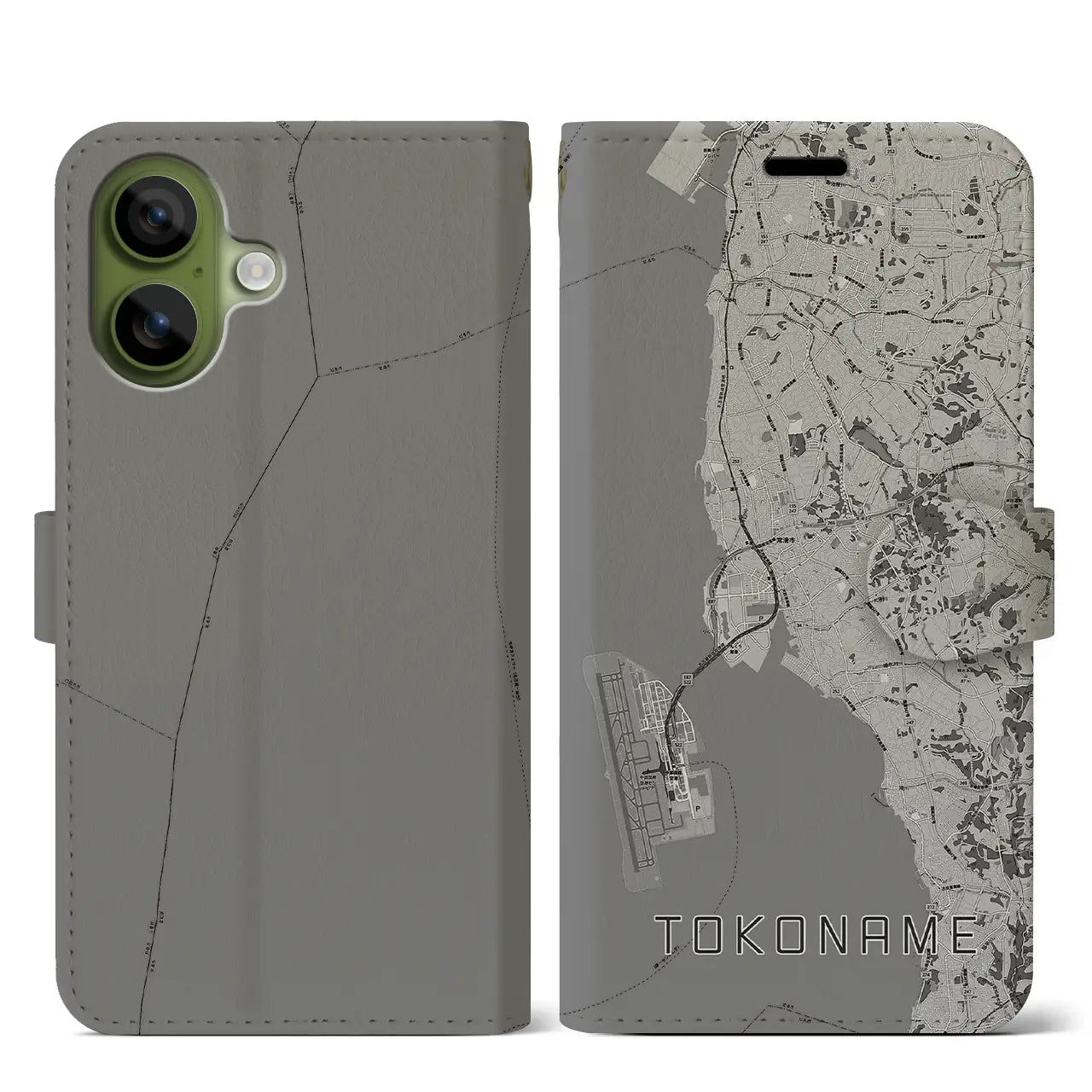 【常滑（愛知県）】地図柄iPhoneケース（手帳タイプ）