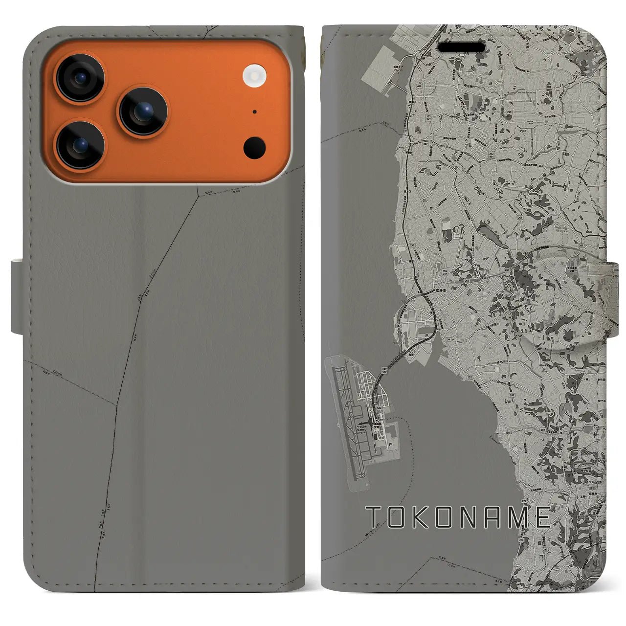 【常滑（愛知県）】地図柄iPhoneケース（手帳タイプ）