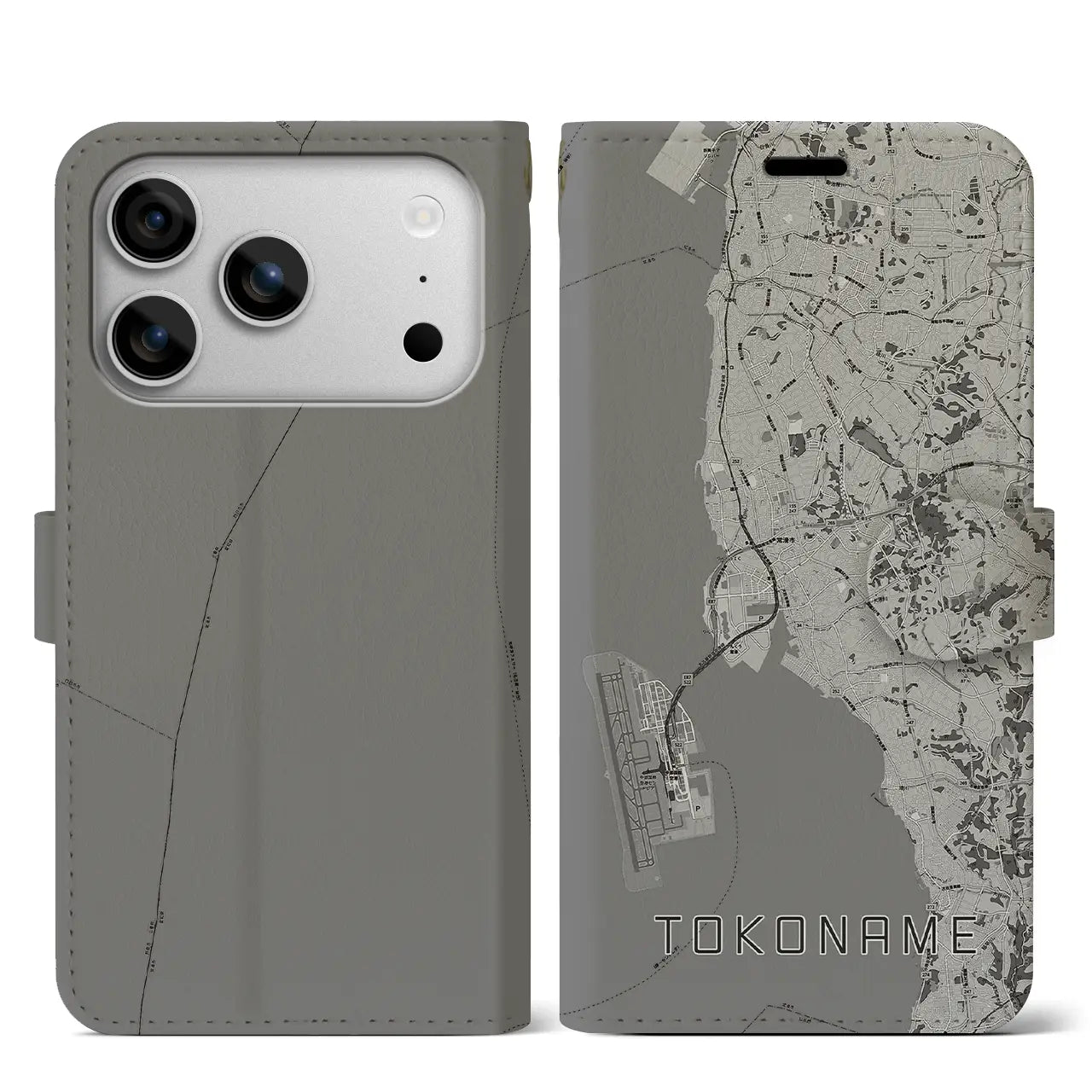 【常滑（愛知県）】地図柄iPhoneケース（手帳タイプ）