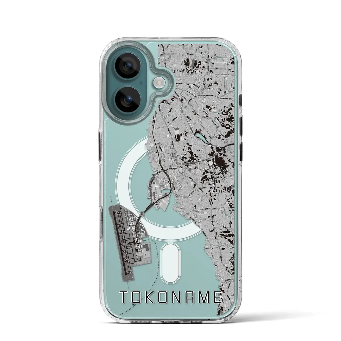 【常滑(愛知県)】地図柄iPhoneケース(MagSafeタイプ)モノトーン・iPhone 16 Pro 用