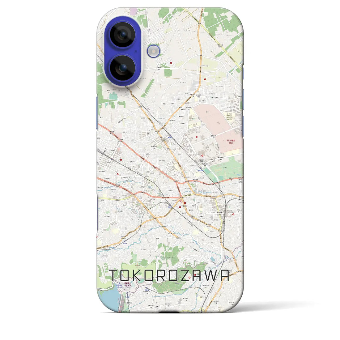 【所沢2(埼玉県)】地図柄iPhoneケース(バックカバータイプ)ナチュラル・iPhone 16 Pro Max 用