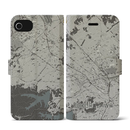 【所沢2（埼玉県）】地図柄iPhoneケース（手帳タイプ）モノトーン・iPhone SE（第3 / 第2世代） / 8 / 7 / 6s / 6 用