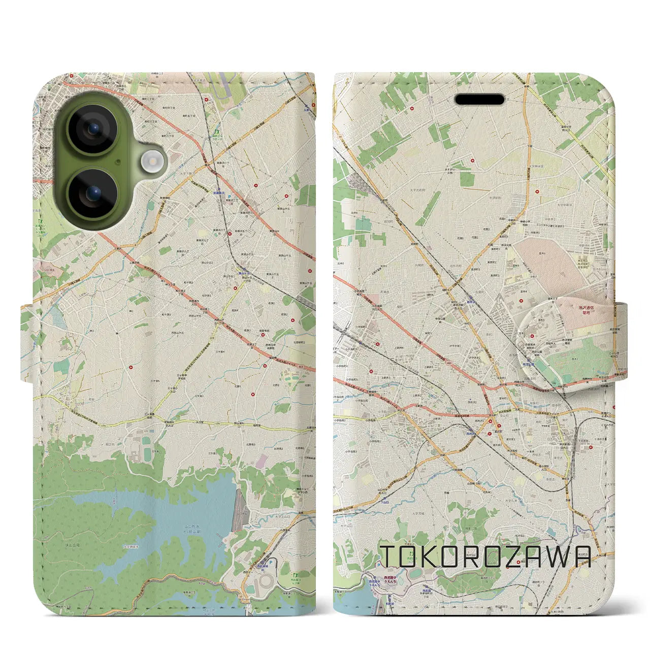 【所沢2（埼玉県）】地図柄iPhoneケース（手帳タイプ）