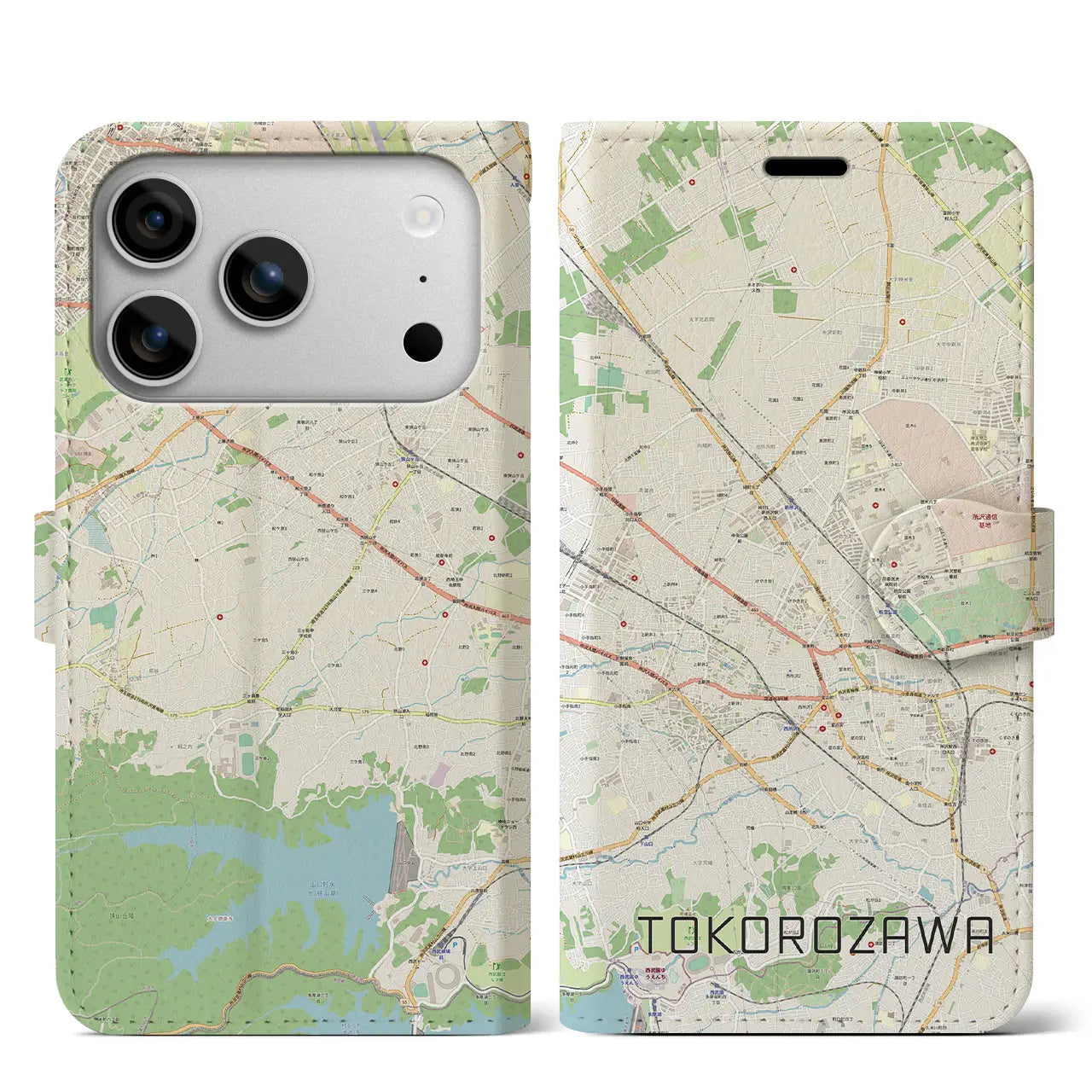 【所沢2（埼玉県）】地図柄iPhoneケース（手帳タイプ）