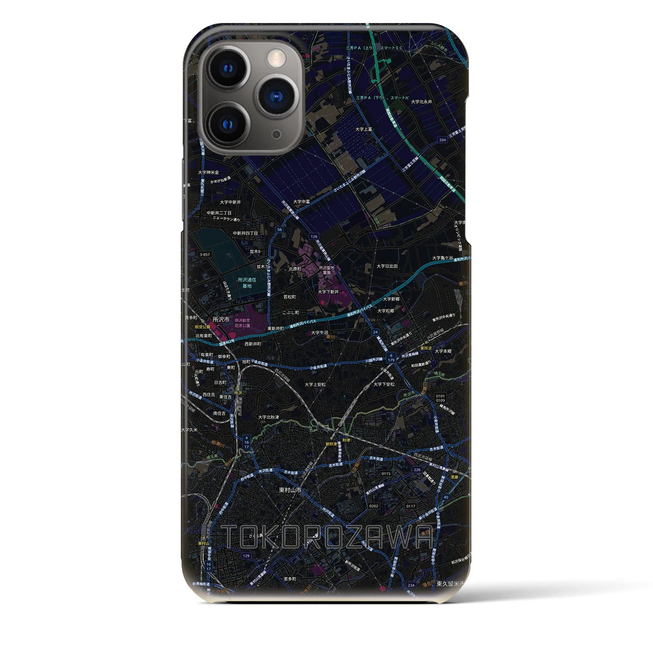 【所沢3（埼玉県）】地図柄iPhoneケース（バックカバータイプ）