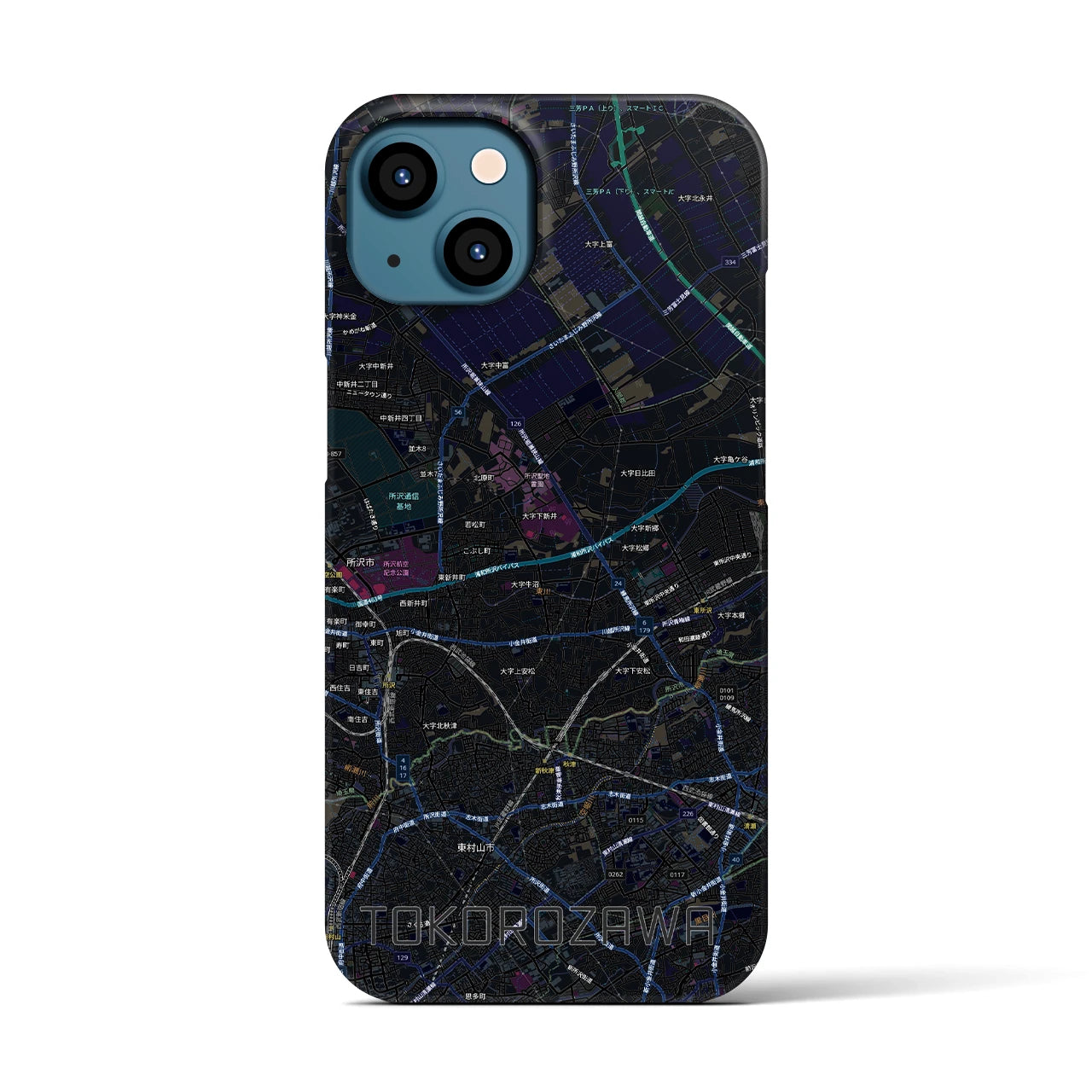【所沢3（埼玉県）】地図柄iPhoneケース（バックカバータイプ）