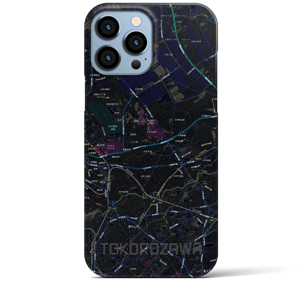 【所沢3（埼玉県）】地図柄iPhoneケース（バックカバータイプ）