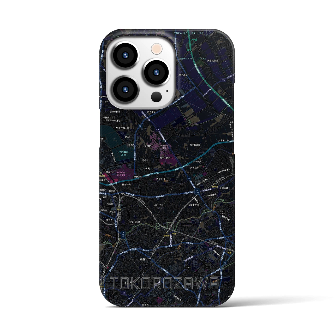 【所沢3（埼玉県）】地図柄iPhoneケース（バックカバータイプ）