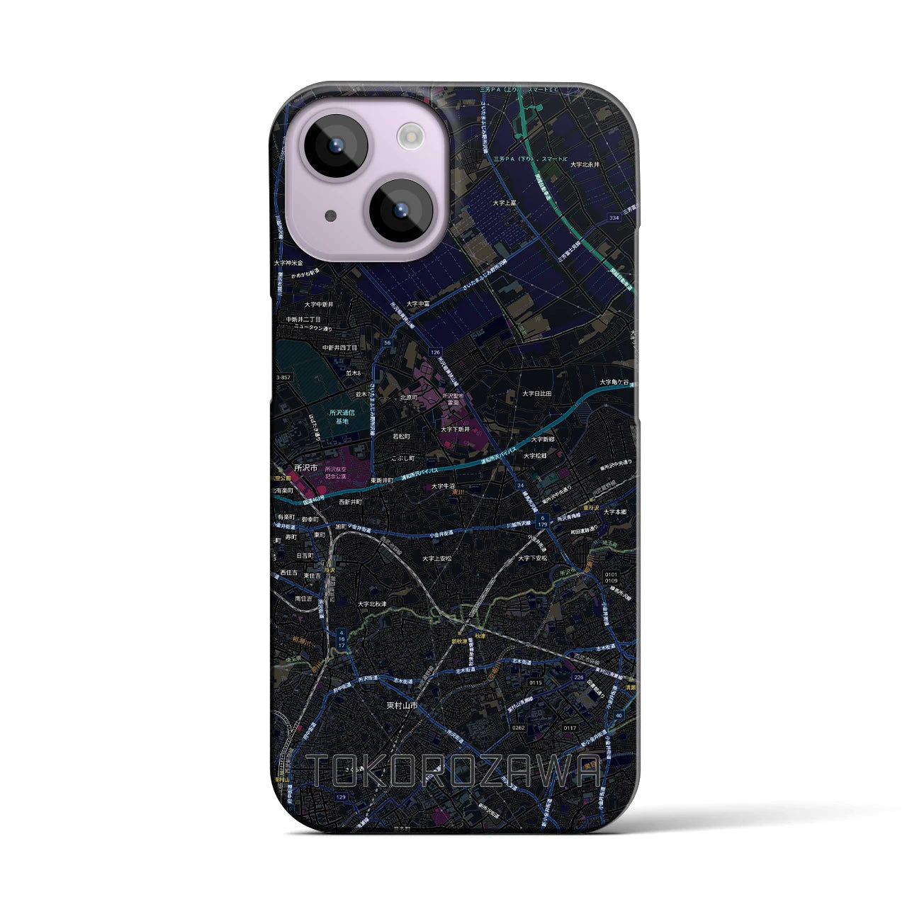 【所沢3（埼玉県）】地図柄iPhoneケース（バックカバータイプ）