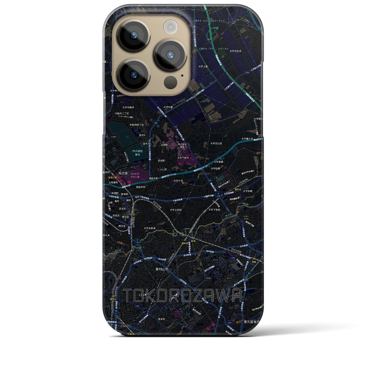 【所沢3（埼玉県）】地図柄iPhoneケース（バックカバータイプ）
