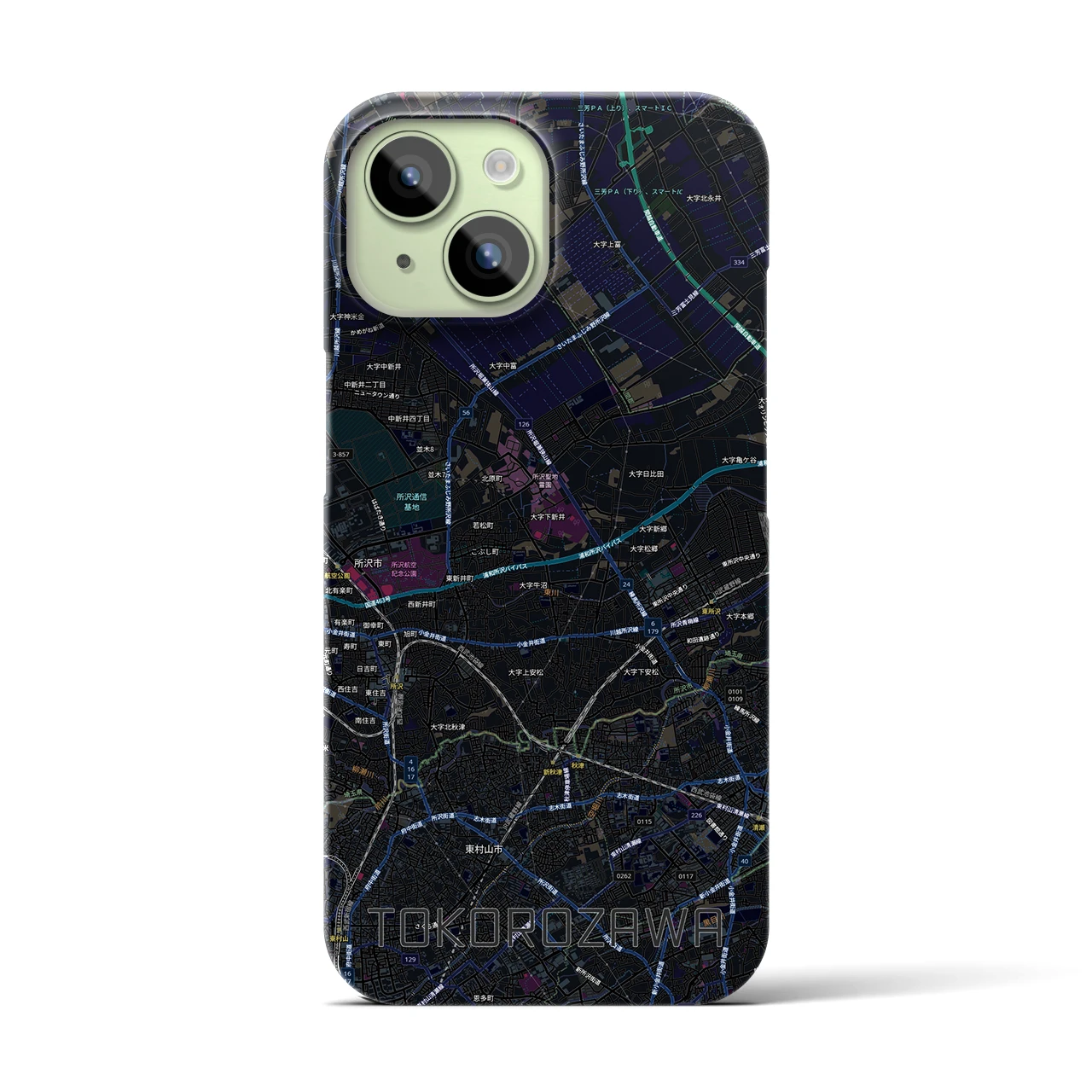 【所沢3（埼玉県）】地図柄iPhoneケース（バックカバータイプ）
