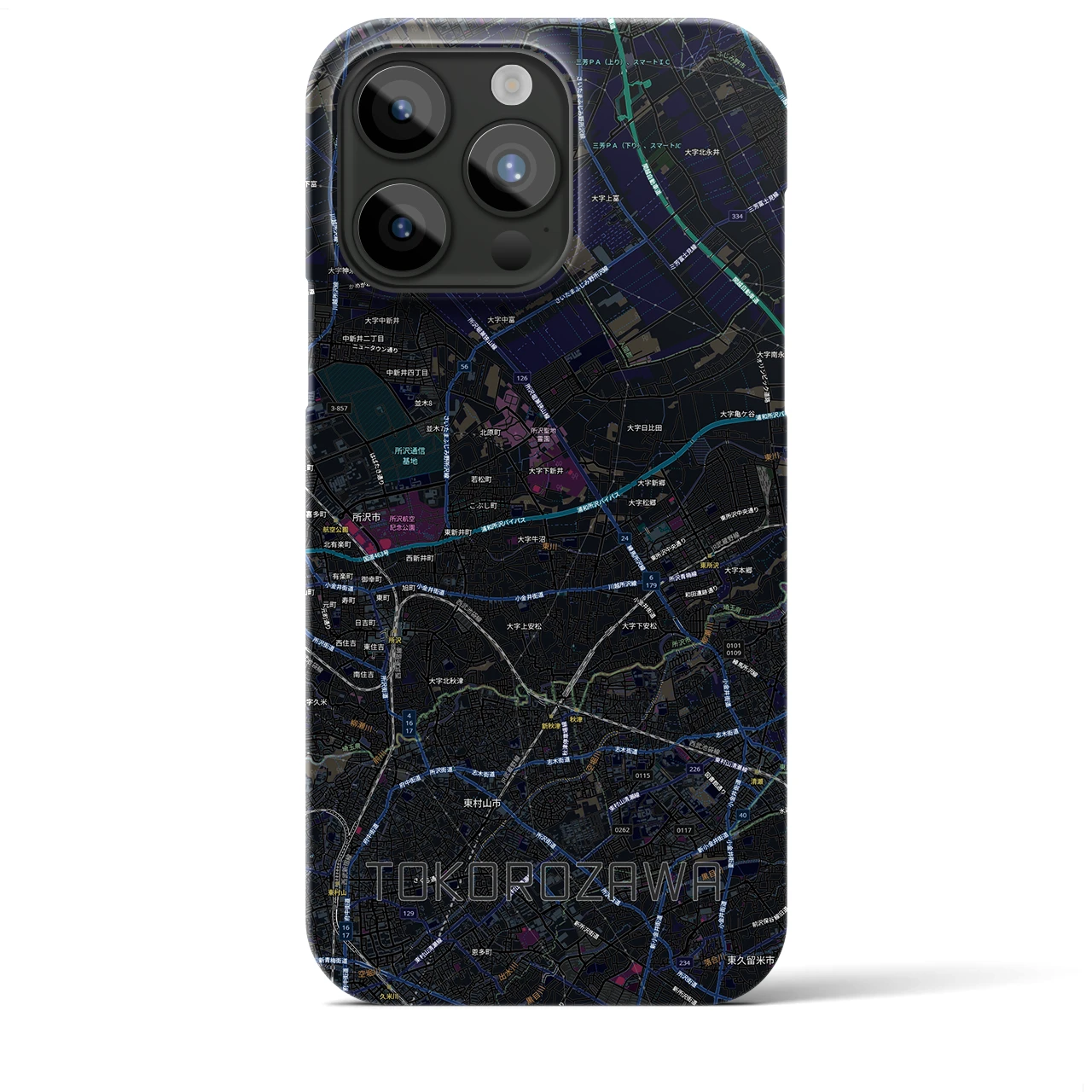 【所沢3（埼玉県）】地図柄iPhoneケース（バックカバータイプ）