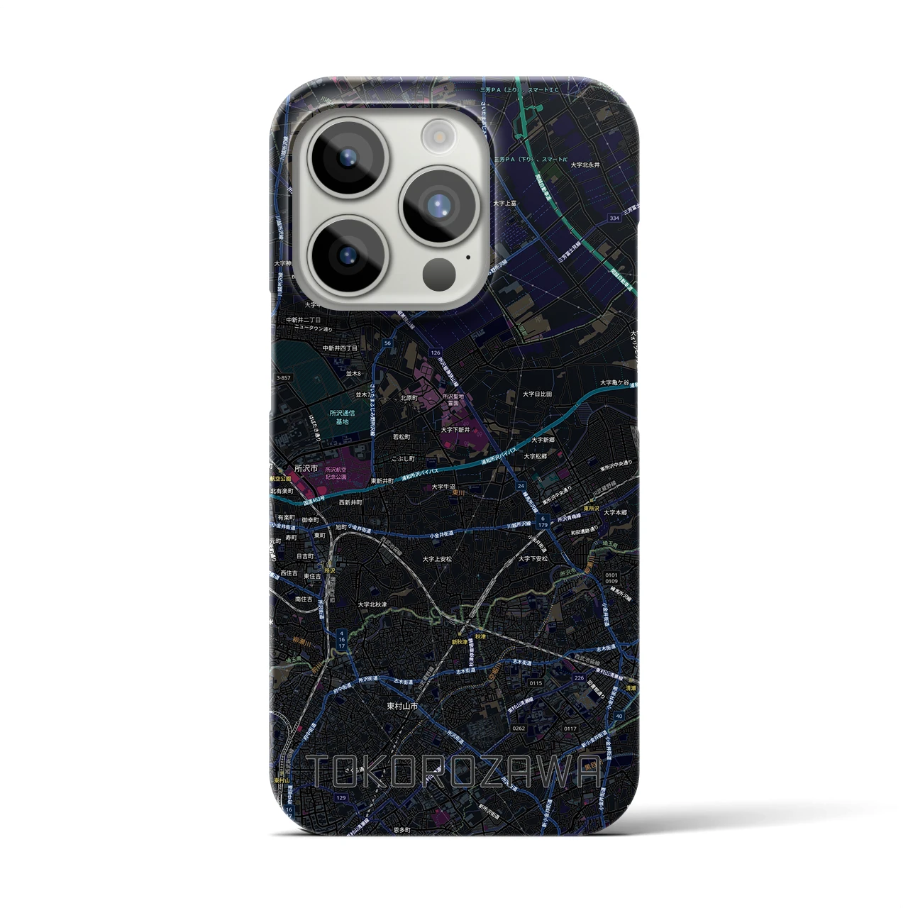 【所沢3（埼玉県）】地図柄iPhoneケース（バックカバータイプ）