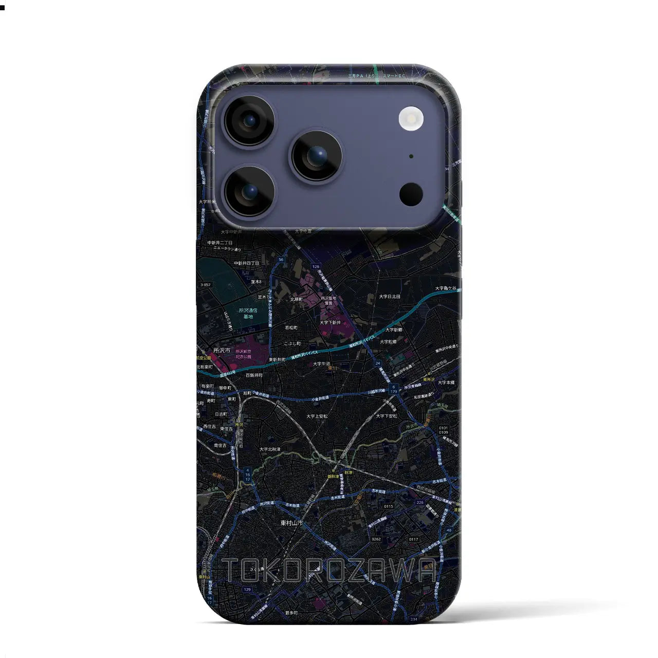 【所沢3（埼玉県）】地図柄iPhoneケース（バックカバータイプ）