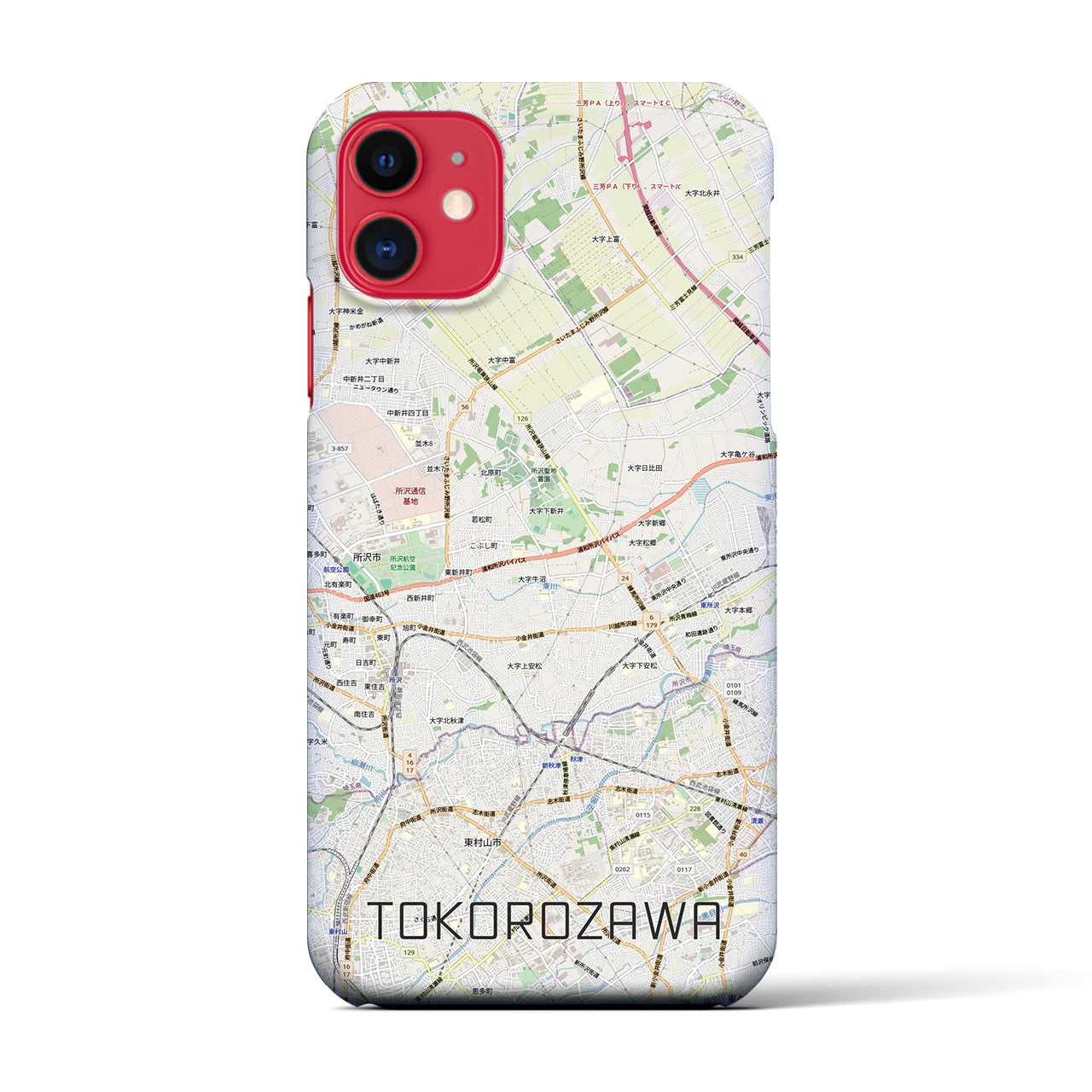 【所沢3（埼玉県）】地図柄iPhoneケース（バックカバータイプ）