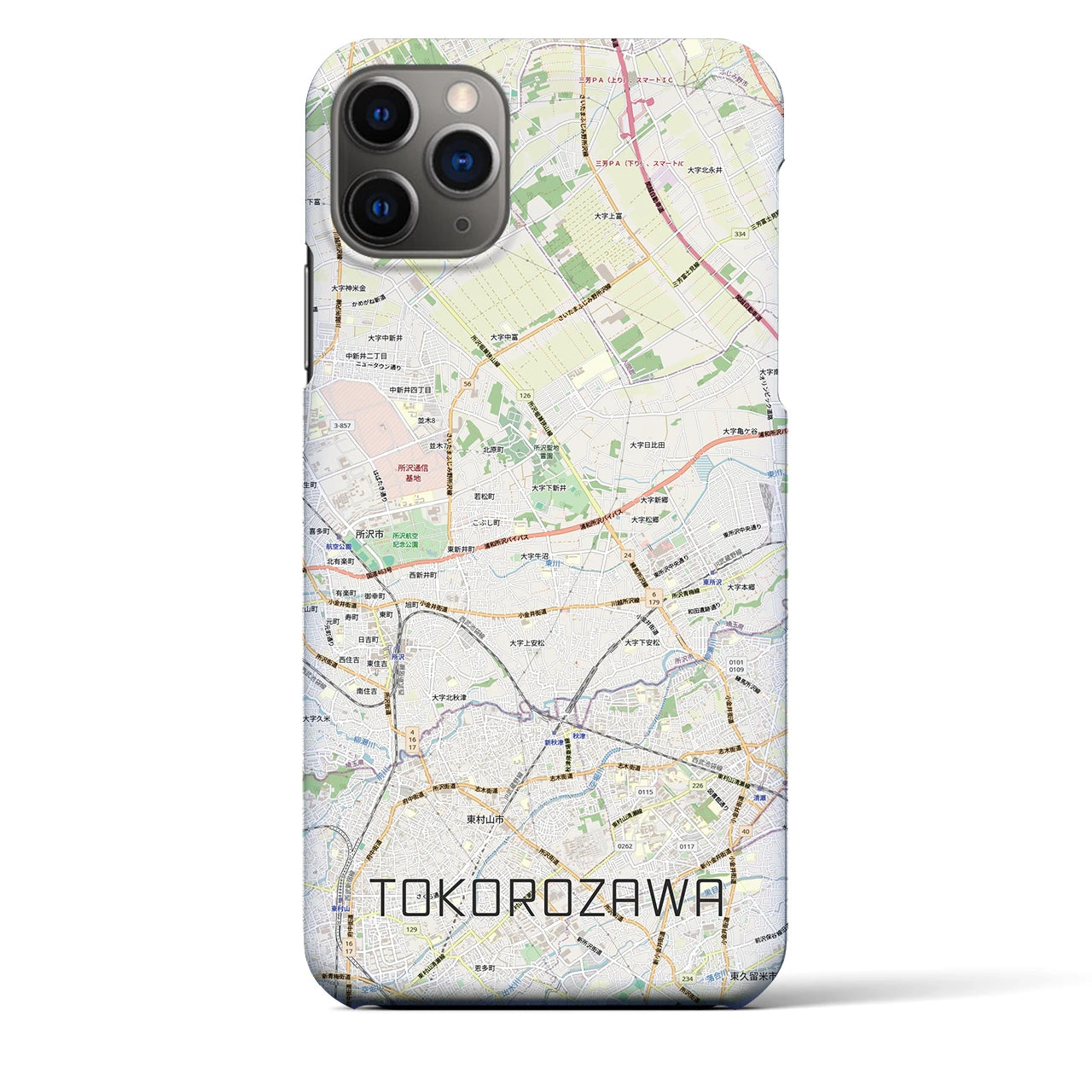 【所沢3（埼玉県）】地図柄iPhoneケース（バックカバータイプ）