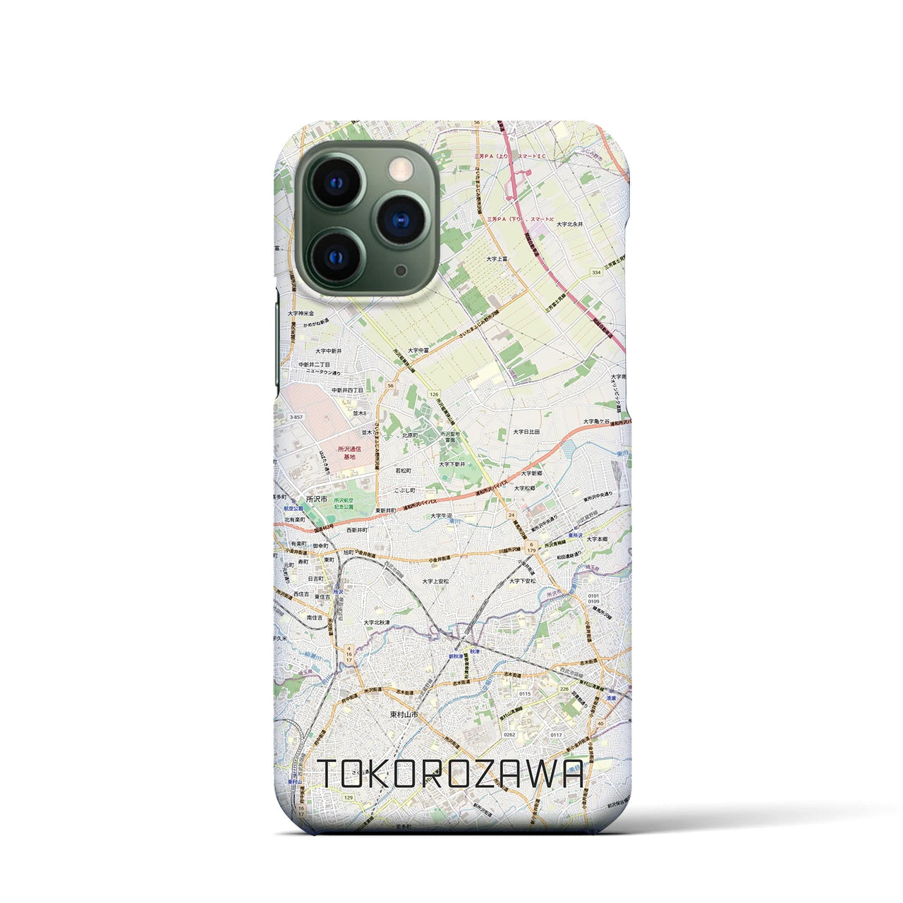 【所沢3（埼玉県）】地図柄iPhoneケース（バックカバータイプ）