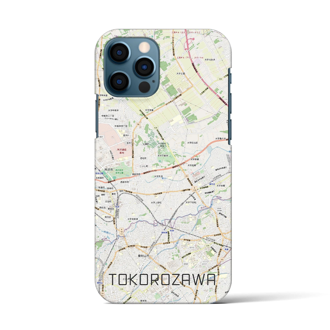 【所沢3（埼玉県）】地図柄iPhoneケース（バックカバータイプ）