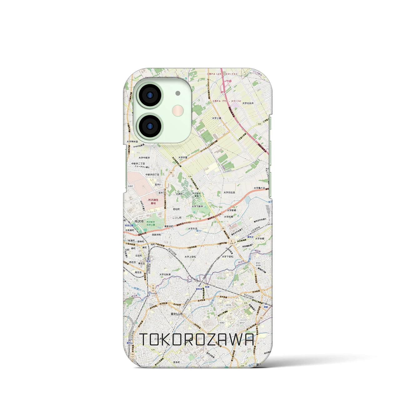【所沢3（埼玉県）】地図柄iPhoneケース（バックカバータイプ）