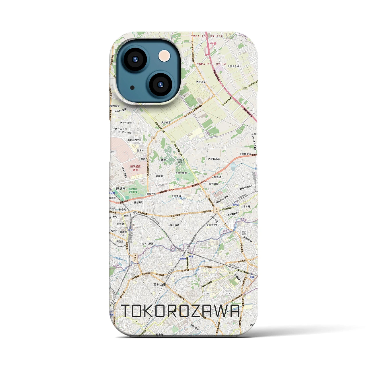 【所沢3（埼玉県）】地図柄iPhoneケース（バックカバータイプ）