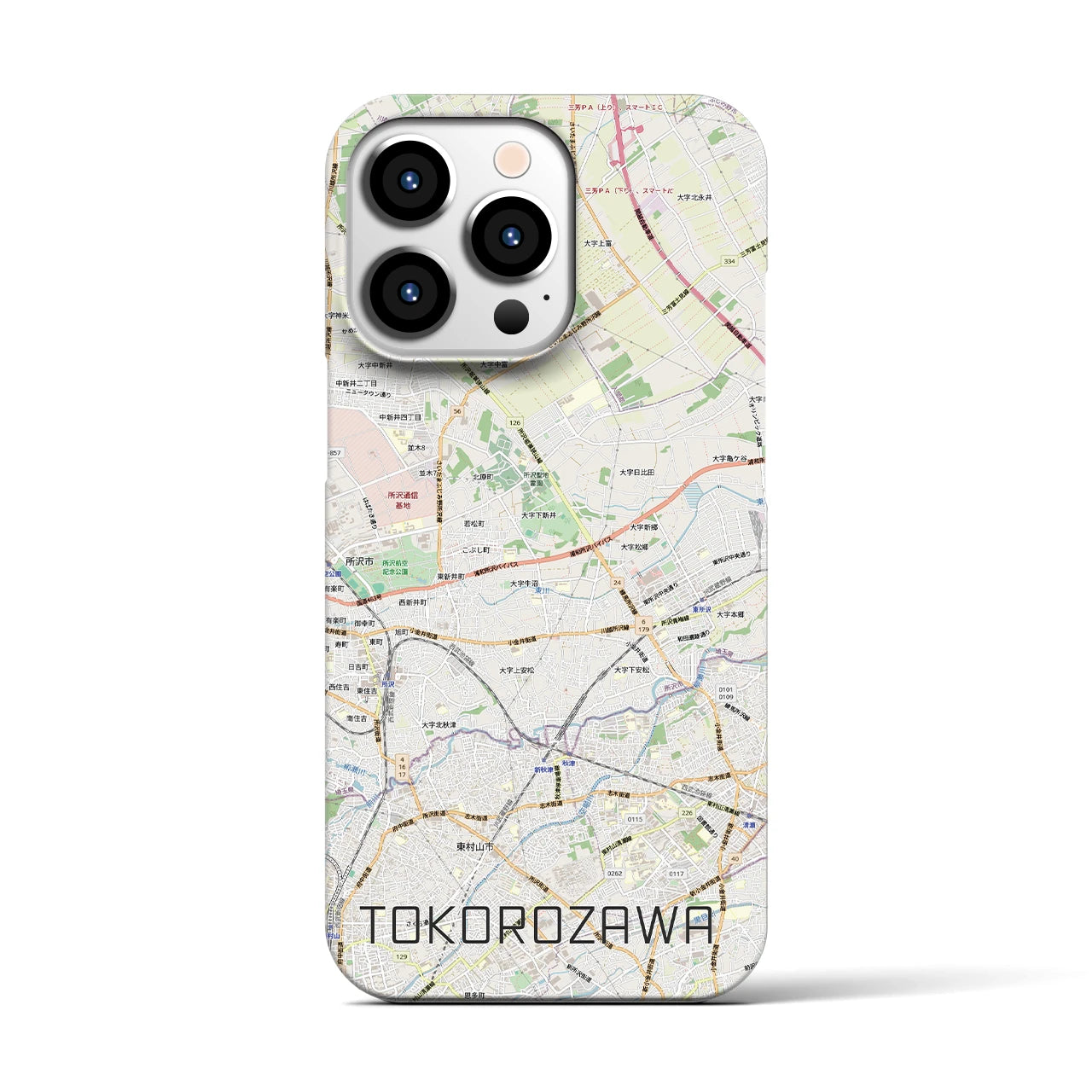 【所沢3（埼玉県）】地図柄iPhoneケース（バックカバータイプ）