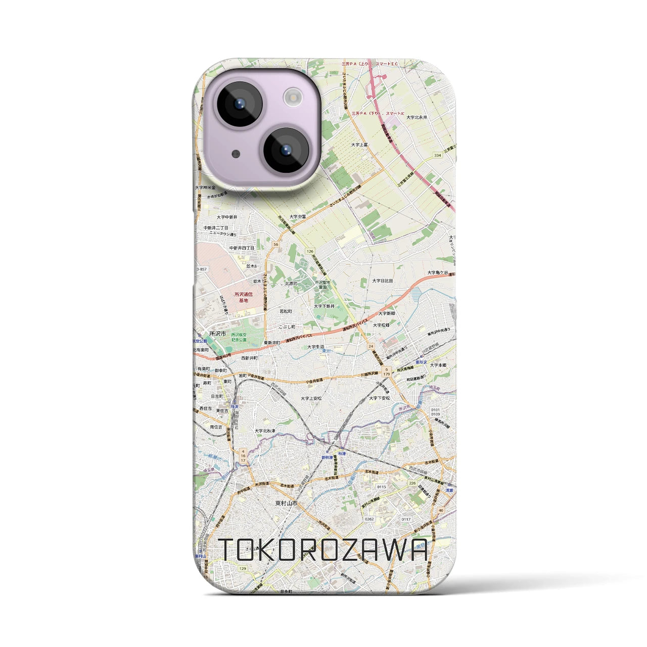 【所沢3（埼玉県）】地図柄iPhoneケース（バックカバータイプ）