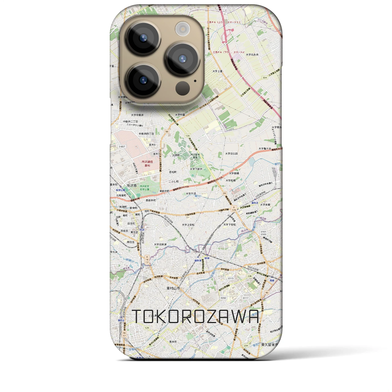 【所沢3（埼玉県）】地図柄iPhoneケース（バックカバータイプ）