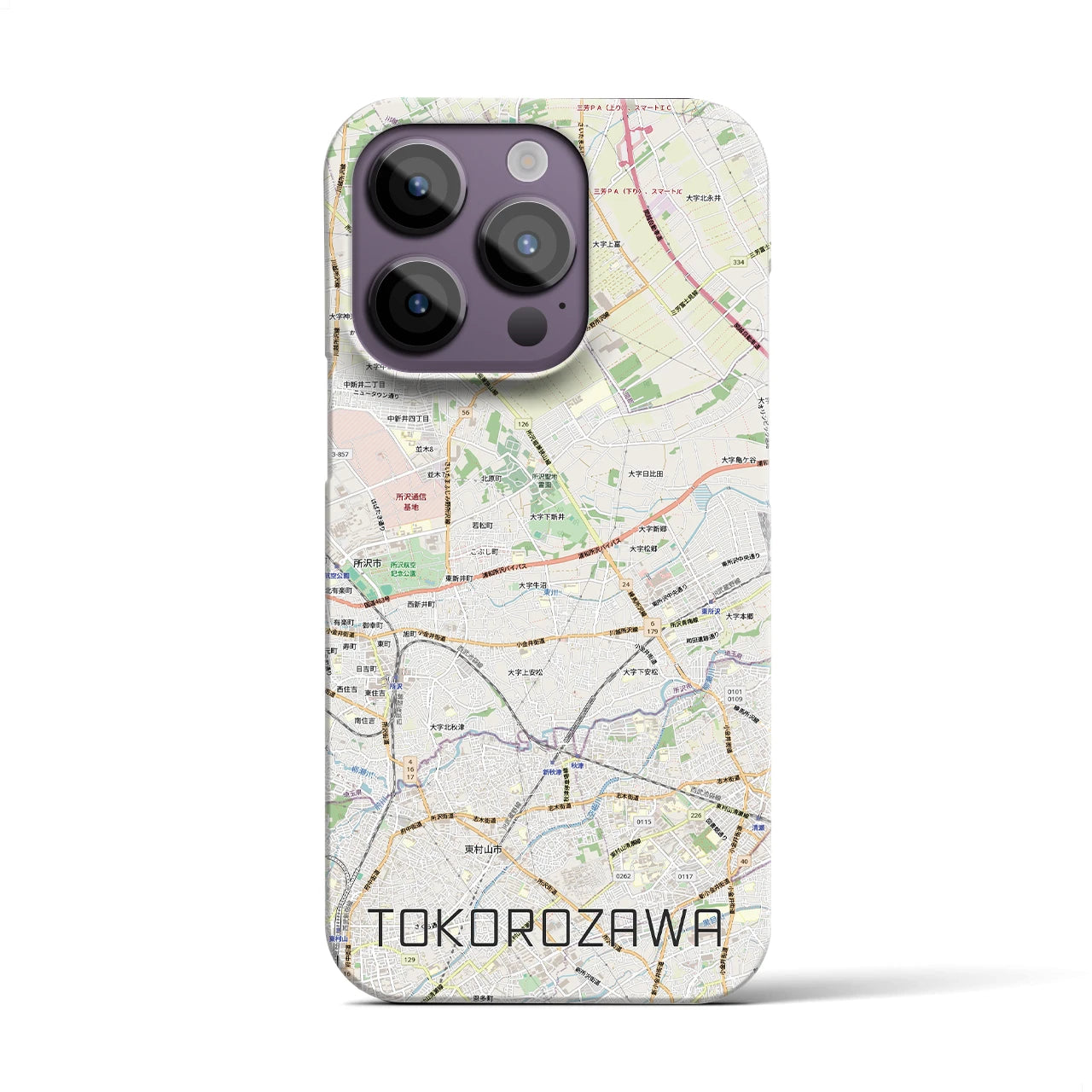 【所沢3（埼玉県）】地図柄iPhoneケース（バックカバータイプ）