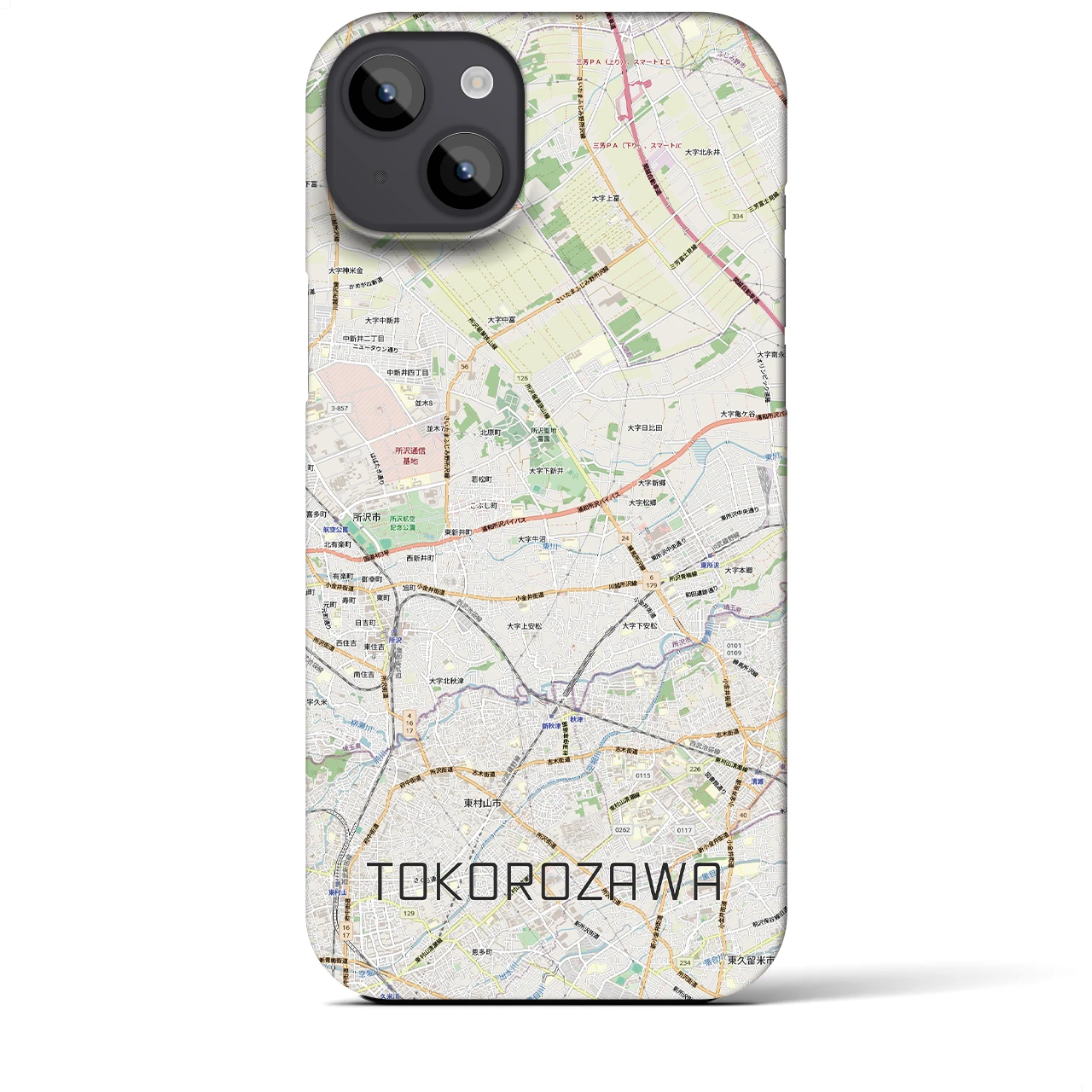 【所沢3（埼玉県）】地図柄iPhoneケース（バックカバータイプ）