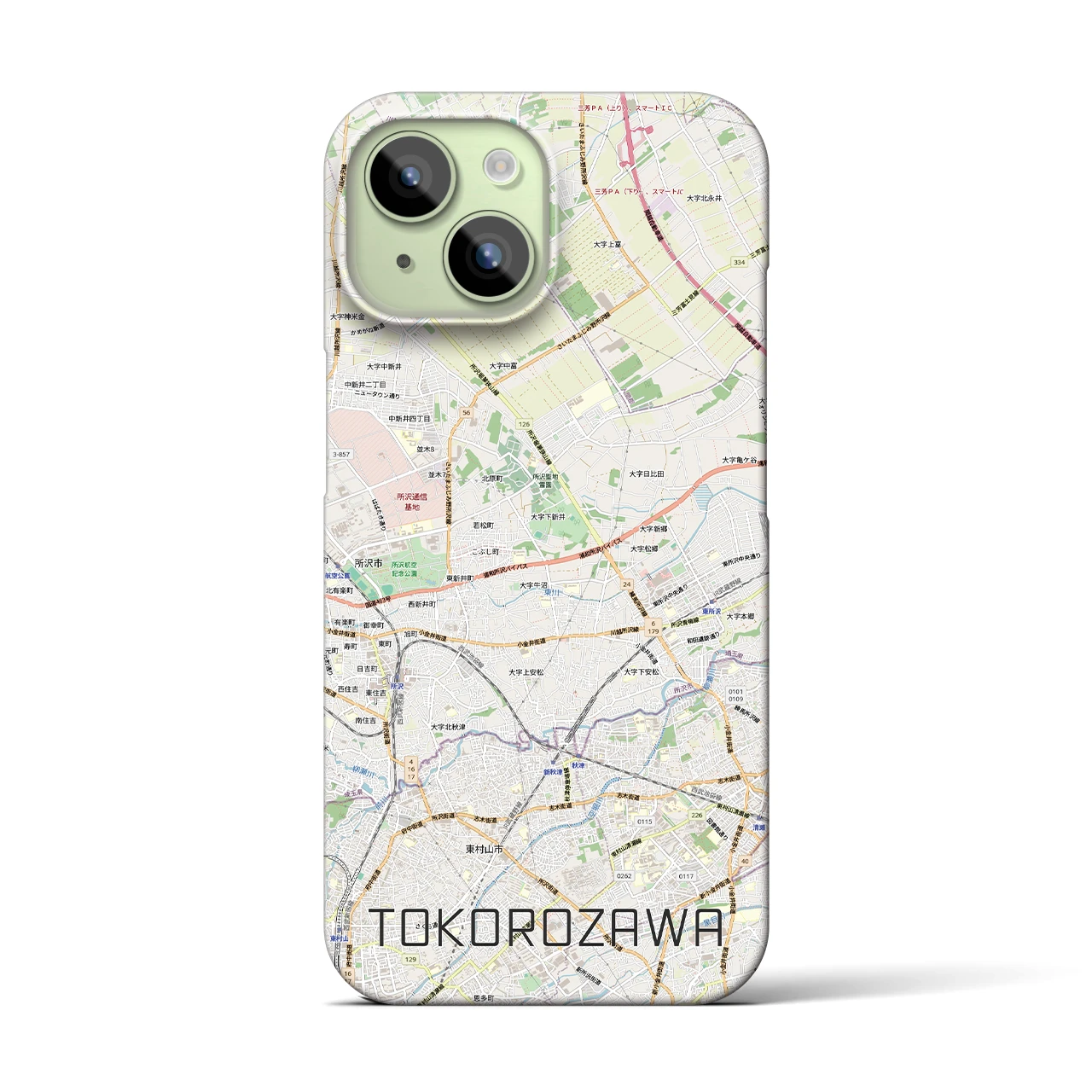 【所沢3（埼玉県）】地図柄iPhoneケース（バックカバータイプ）