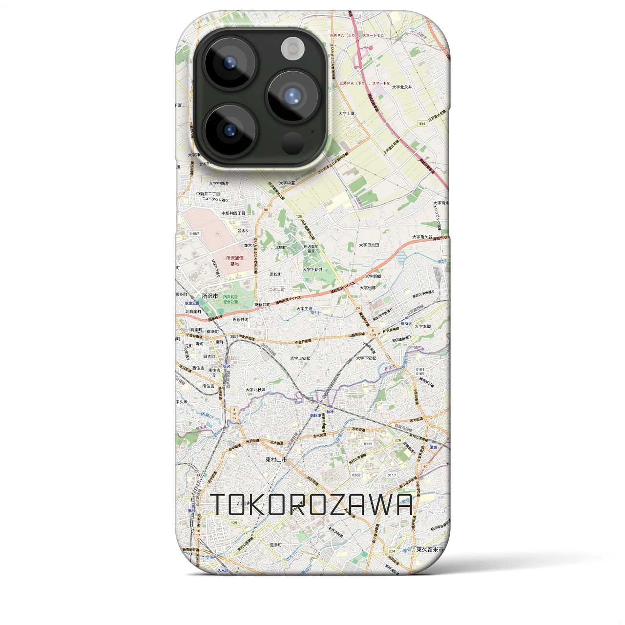 【所沢3（埼玉県）】地図柄iPhoneケース（バックカバータイプ）